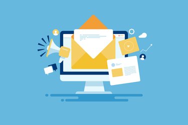 A graphic of a computer monitor with an email icon.