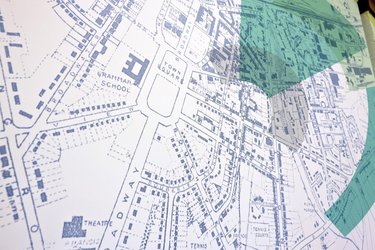 An illustrated map of Letchworth Garden City.