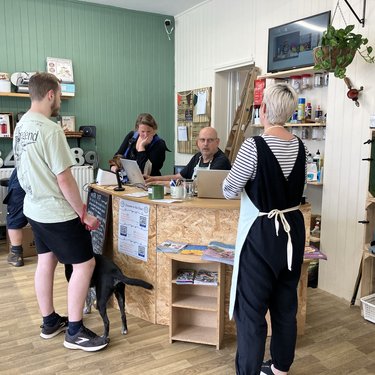 People visiting Letchworth Garden Shed