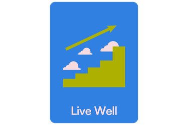 An icon of some steps that says "Live Well".