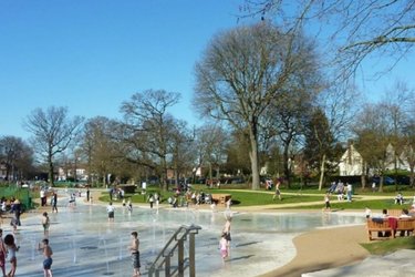 The splash park at Howard Park and Gardens.
