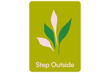 An icon of a leaf that says "Step Outside".
